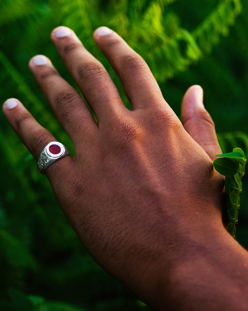 HYQS_BAGUE_ABYSSE_ARGENT_ROUGE_2 HYQS - Bague Abysse