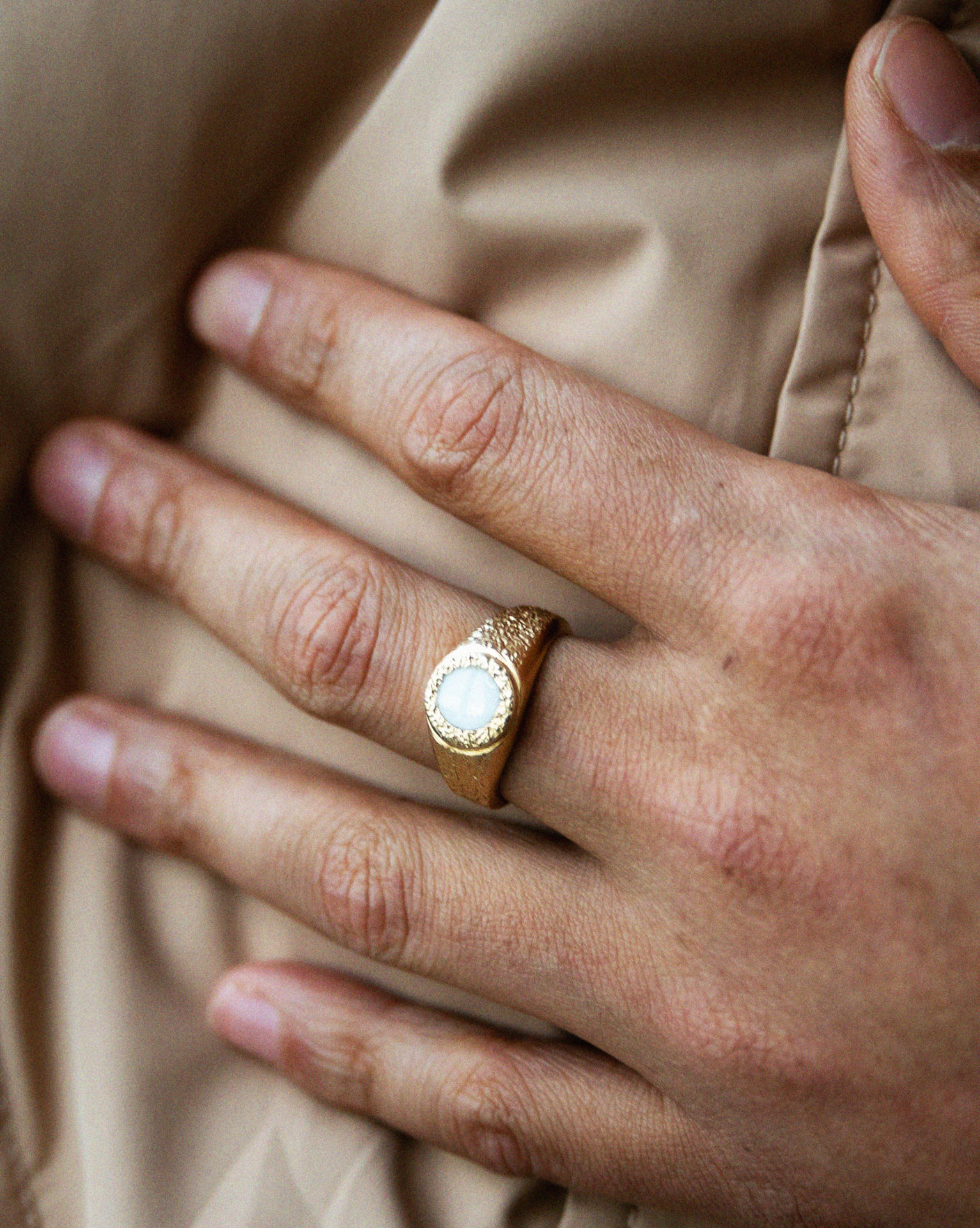 HYQS Bague Abysse blanche