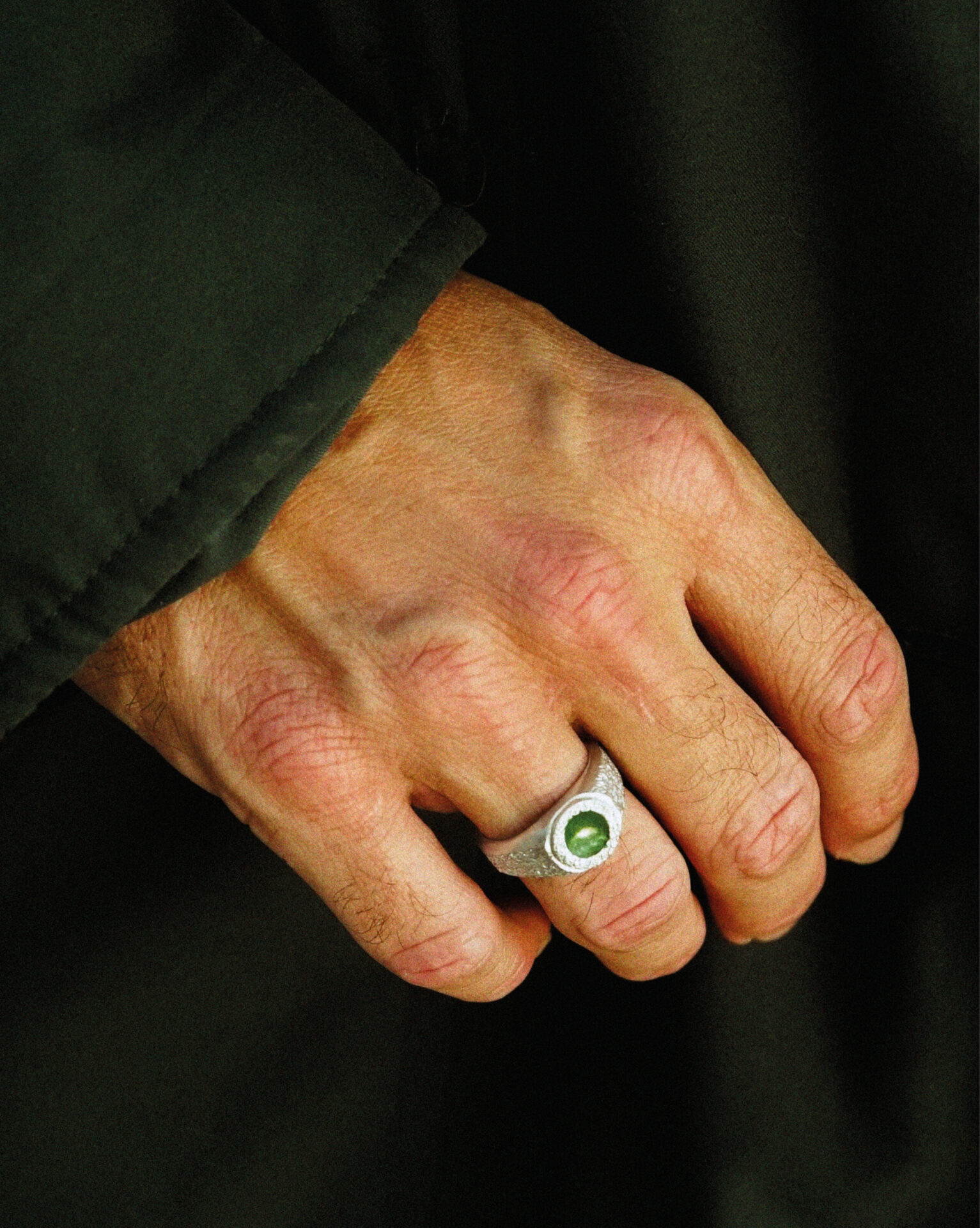 HYQS_BAGUE_ABYSSE_VERT_SILVER HYQS - BAGUE ABYSSE